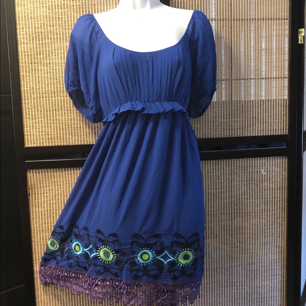 🌺 Lovely Lavender Shear    Embroidered Dress🌺